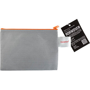 FolderSys Reißverschlussbeutel DIN A6 grau/orange 0,15 mm, 1 St.