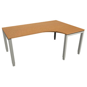 4260672332199 - fm Sidney höhenverstellbarer Schreibtisch buche C-Form Bügel-Gestell silber 1800 x 800 1200 cm
