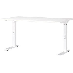 4005949790407 - Schreibtisch DOWNEY 7904-84 manuell höhenverstellbar 68-91cm (H) 140cmx80cm (BxT) rechteckig weiß   Weiß 4005949790407 GERMA