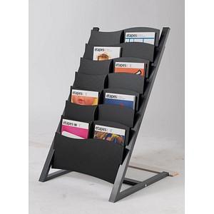 Prospektständer 2860.35 schwarz DIN A3, DIN A4 14 Fächer