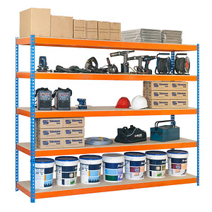 8435104951101 - Schwerlastregal SIMONFORTE CHIPBOARD 8435104951101 blau orange 1800 x 450 x 2000 cm 8435104951101 Simonrack