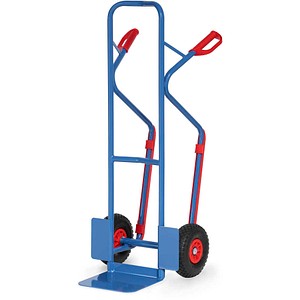 4017976131207 - Stahlrohrkarre mit Polyurethanbereifung Höhe 1300 mm mit Kunststoff-Gleitkufen 320mm Schaufelbreite - Fetra