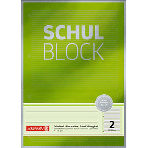 BRUNNEN Schreibblock Premium DIN A4 liniert Lineatur 2. Schuljahr