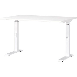 4005949791008 - Schreibtisch DOWNEY 7910-84 manuell höhenverstellbar 68-91cm (H) 120cmx80cm (BxT) rechteckig weiß   Weiß 4005949791008 GERMA