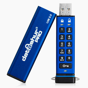 5060220254183 - USB-Stick datAshur Pro blau schwarz 256 GB 5060220254183 iStorage