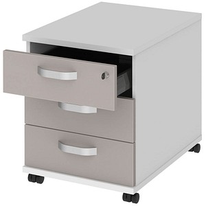 röhr start.now Rollcontainer weiß, kieselgrau 3 Auszüge