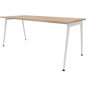 Quadrifoglio X3 Schreibtisch ulme rechteckig, 4-Fuß-Gestell weiß 180,0 x 80,0 cm