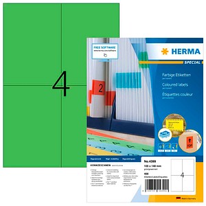 400 HERMA Etiketten 4399 grün 105,0 x 148,0 mm