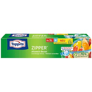 Toppits Gefrierbeutel ZIPPER 3,0 l, 8 St.