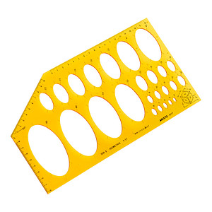 9003182050178 - 0 Zeichenschablone Aristo Ellipsenschablone Iso orange-transparent