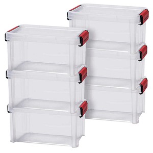 6 PAPERFLOW CLIP`N STORE Aufbewahrungsboxen 5,0 l transparent 29,0 x 19,0 x 15,1 cm