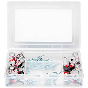 4048962350715 - 548857 meister-box duoblade praktische sortimentbox mit 77 duoblade dübeln schrauben & haken selbstbohrende gipskarto - Fischer