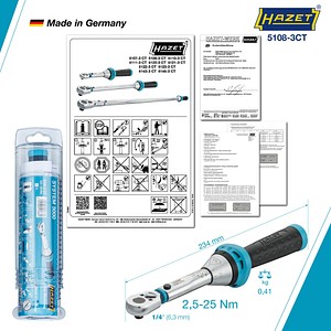 4000896218882 - HAZET Drehmoment-Schlüssel Drehmoment 25 - 25 Nm Vierkant massiv 63 mm (1 4 Zoll) 4000896218882 - HAZET Drehmoment-Schlüssel Drehmoment 25 - 25 Nm Vierkant massiv 63 mm (1 4 Zoll)
