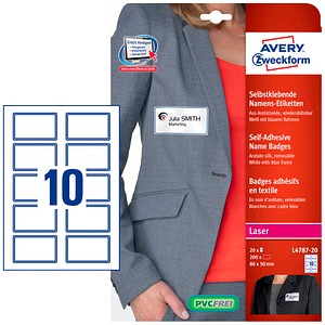 200 AVERY Zweckform Namensetiketten L4787-20 weiß