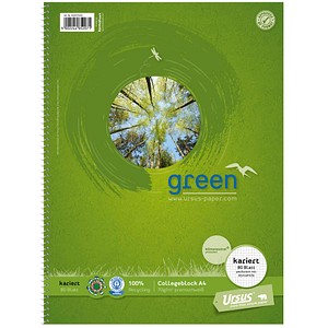 10 Ursus Collegeblöcke green DIN A4 kariert