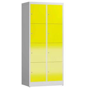 4061815858015 - Schließfachschrank ClassiX lichtgrau zinkgelb X-523426 8 Schließfächer 800 x 500 x 1800 cm 4061815858015 LÜLLMANN