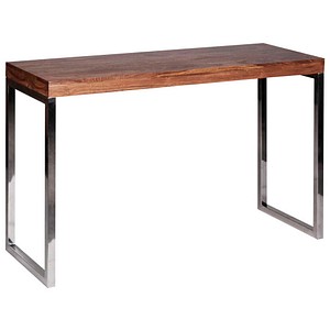 WOHNLING Schreibtisch braun rechteckig, Kufen-Gestell chrom 120,0 x 45,0 cm