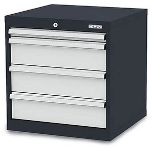 Simplaflex® Systemeinrichter C-Line Schubladenschrank anthrazit 4 Schubladen 60,0 x 57,5 x 62,0 cm, 1 St.