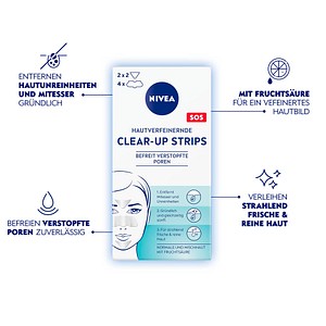 4005808195862 - NIVEA Reinigung Hautverfeinernde Clear-Up Strips Mitesser Strips