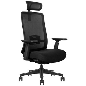 4250504555445 - Bürostuhl V1-BH-02 Stoff schwarz Gestell schwarz