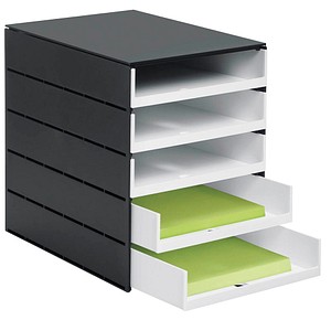 Schubladenbox styroval PRO weiß DIN C4 mit 5 Schubladen