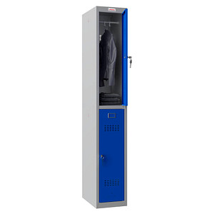 Phoenix Safe Spind blau, grau PL1230GBK, 2 Schließfächer 30,0 x 50,0 x 183,0 cm 5032548008274 Phoenix Safe