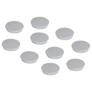 FRANKEN Haftmagnet Magnete grau, Kunststoff Ø 3,2 x 0,7 cm, 10 St.