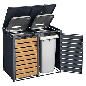 phoenix GB2213AWK Mülltonnenbox anthrazit, eiche, 1 St.