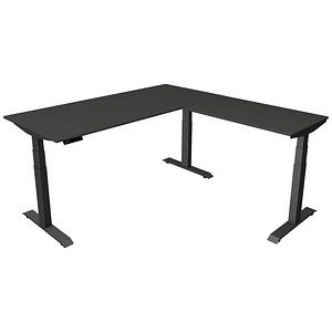 Kerkmann Move 4 elektrisch höhenverstellbarer Schreibtisch anthrazit rechteckig, T-Fuß-Gestell grau 180,0 x 180,0 cm