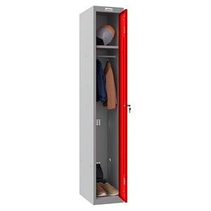 Phoenix Safe Spind grau, rot PL1130GRK, 1 Schließfach 30,0 x 50,0 x 183,0 cm 5032548008335 Phoenix Safe