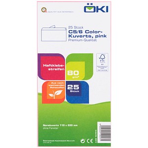 9002222192571 - Briefumschläge DIN lang ohne Fenster pink haftklebend 9002222192571 25 Stück