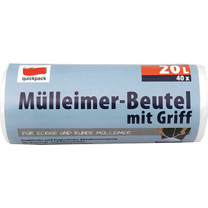 4008284071057 - Müllbeutel 71057 transparent 20 Liter mit Griff hoch 4008284071057 40 Stück