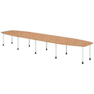 4032062316405 - HAMMERBACHER Konferenztisch KT52C asteiche Tonnenform Rundrohr grau 5200 x 850 1300 x 720 - 740 cm