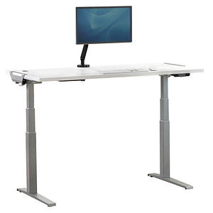 0043859742974 - Levado Elektrisch Höhenverstellbar Sitz-Stehschreibtisch Rechteckig Weiß T-Fuß 1829 (B) x 698 (T) x 1257 (H) mm MFC (Melaminbeschichtete Spanplatte) PVC (Polyvinylchlorid) Stahl