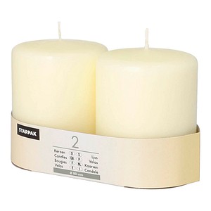 4002911153628 - Ivory Stumpenkerzen 1 Packung = 2 Stück Farbe elfenbein Ø 80 mm Höhe 100 mm Brenndauer ca 45 Stunden