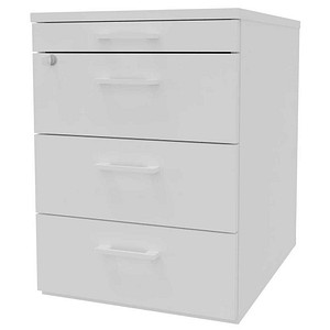 8029466045242 - Standcontainer weiß 3 Auszüge Kunststoff-Bügelgriff weiß 420 x 560 x 580 cm