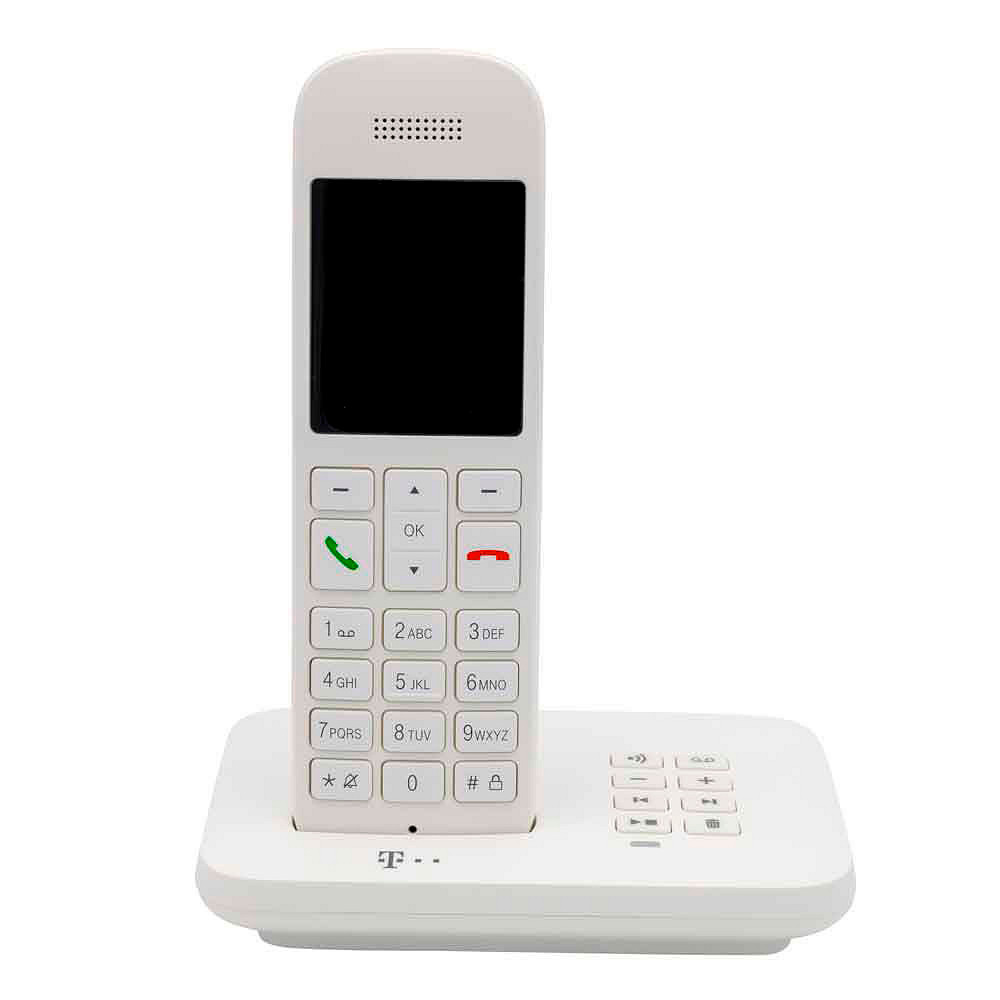 weiß Schnurloses >> mit Anrufbeantworter Sinus Telekom büroshop24 A12 Telefon