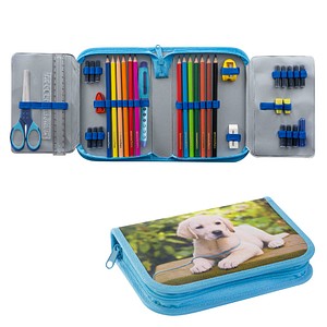 EBERHARD FABER Federmäppchen befüllt Hund Motiv 42-teilig, 19,6 x 13,2 cm