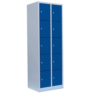 4061815518384 - Schließfachschrank lichtgrau enzianblau 520521 10 Schließfächer 600 x 500 x 1800 cm 4061815518384 LÜLLMANN