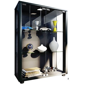 4051814354465 - Ebuy24 - Sintalo Vitrinenschrank 3 Fächer schwarz - Schwarz