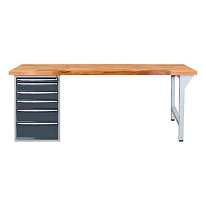 4050049426756 - Werkbank lichtgrau anthrazitgrau 6 Schubladen 2000 x 750 x 850 cm  4050049426756 ADB