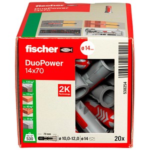 4048962262216 - fischer DuoPower 14x70 2K 538254 Universaldübel-Sortiment Ø 14 mm x 70 mm 20 Stück 4048962262216 - fischer DuoPower 14x70 2K 538254 Universaldübel-Sortiment Ø 14 mm x 70 mm 20 Stück