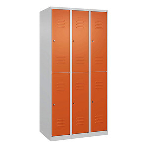 4067521418598 - Spind Classic Plus reinorange lichtgrau 080300-30-S10061 6 Schließfächer 900 x 500 x 1850 cm 4067521418598 C+P-Möbel