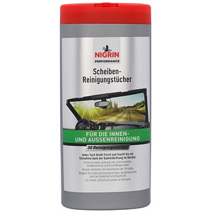 NIGRIN feuchte Reinigungstücher Perfomance Scheiben 1-lagig weiß, 30 St.