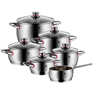 4000530652577 - Topf-Set Quality One rot (edelstahl rot) B32cm H30cm L565cm Töpfe Cool+ Technologie für wärmereduzierte Griffe breiter Schüttrand