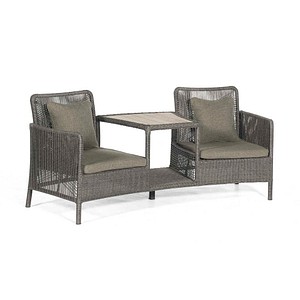 SonnenPartner® Sitzgruppe Luna light coal, grau Kunststoff, Metall