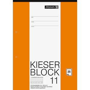 4003273032002 - Arbeitsblock Kieserblock A4 kariert mit Rand Lineatur 11 4003273032002 Brunnen