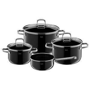 4004633304807 - Topf-Set SILIT Elegance Line Induktion Kochtopf Set mit Glasdeckel schwarz Töpfe Induktions Töpfe Set nickelfrei Made in Germany