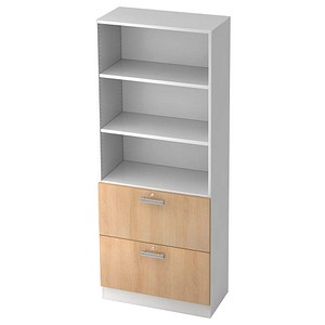 4032062177228 - Regalschrank Akandia V7300 W E NU weiß eiche 2 Fachböden 800 x 420 x 2004 cm