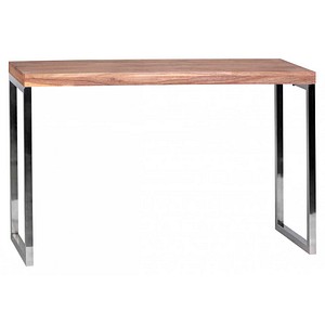 WOHNLING Schreibtisch akazie rechteckig, Kufen-Gestell chrom 120,0 x 45,0 cm